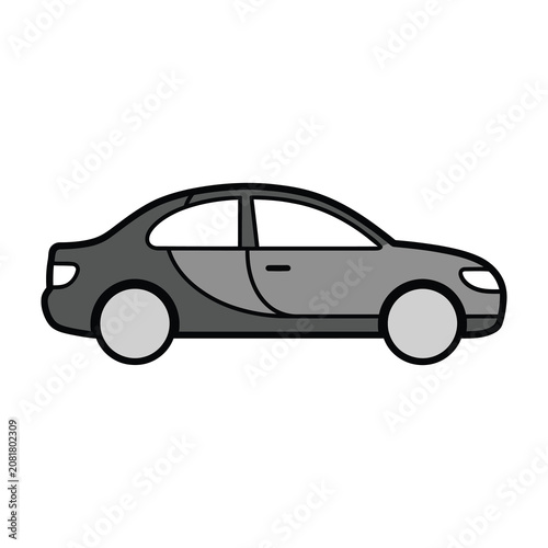 Car vehicle transportation sedan gray illustration