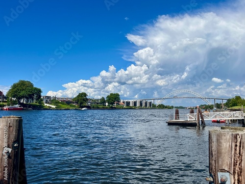 фотографія Fredrikstad Bridge spanning Glomma river in Norway