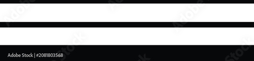 Set of Three Horizontal Black Lines in Thin Medium and Thick Weights Vector Illustration