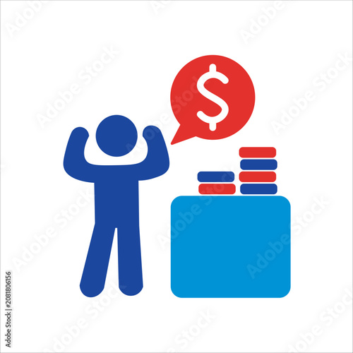 gambler icon. simple flat colored vector