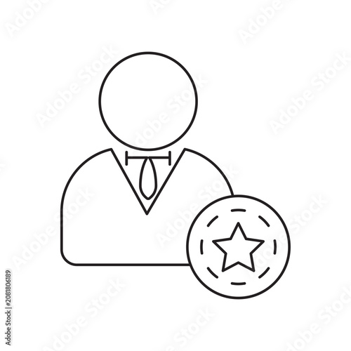dealer casino icon. simple flat line vector