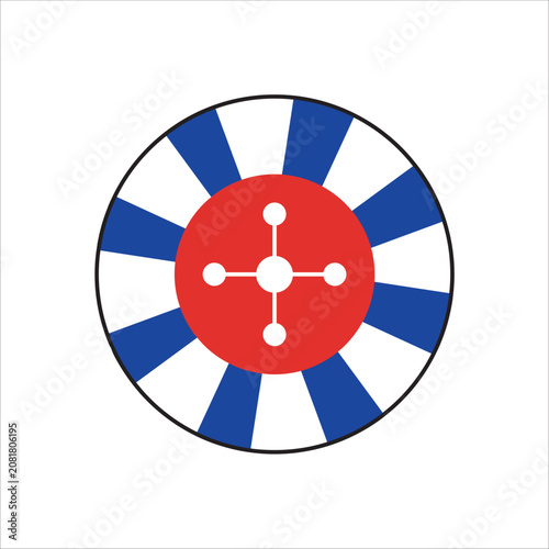 roulette wheel icon. simple flat colored vector