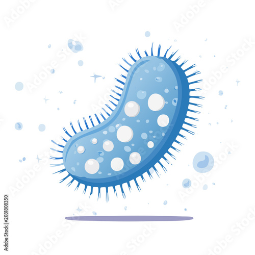 Blue Bacteria Vector Illustration