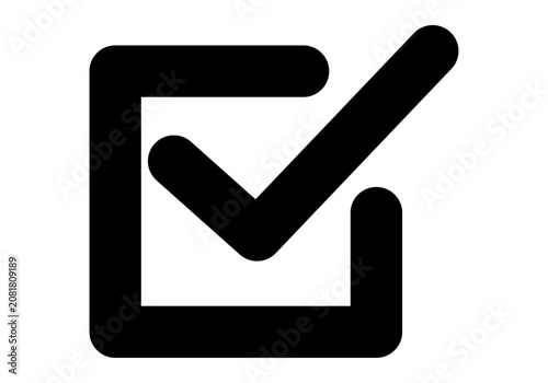 Slika na platnu Icono de una marca de verificación negra dentro de un cuadro