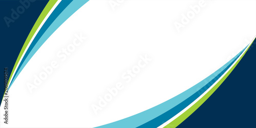 Cuadro en lienzo Stylish Smooth Curves Graphic in Blue, Teal, and Lime Green