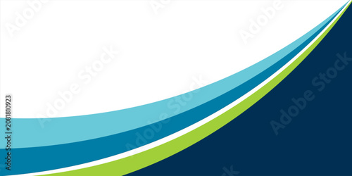 Abstract Blue and Green Wavy Vector Background for Business