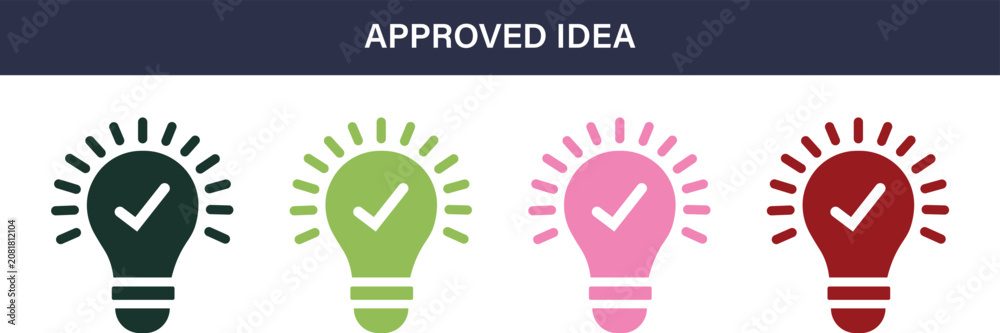 Konstfotografi Approved idea solid icon set