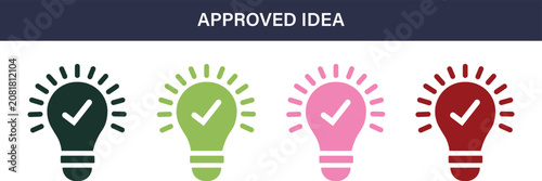 Konstfotografi Approved idea solid icon set