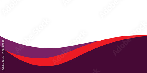 Abstract Red and Purple Wavy Background with White Space