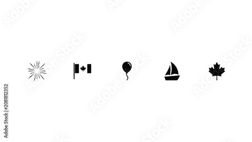 Bild auf Leinwand Minimalist flat iconset showcasing celebration national pride travel and leisure