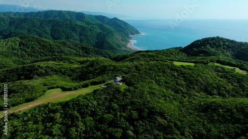 Aerial view of kenting national park and beautiful coastline , Taiwan