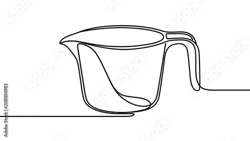 Minimalist Line Drawing of a Measuring Cup.