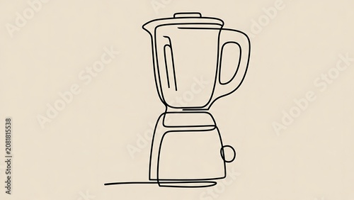 Minimalist Line Drawing of a Kitchen Blender.