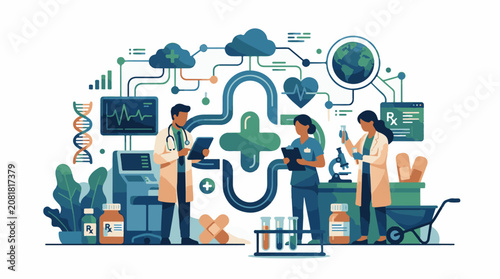 Medical professionals collaborate on global health research and innovation