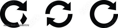 Canvas Print Reverse arrow icons in thin outline style for replace, refresh, swap, and direct