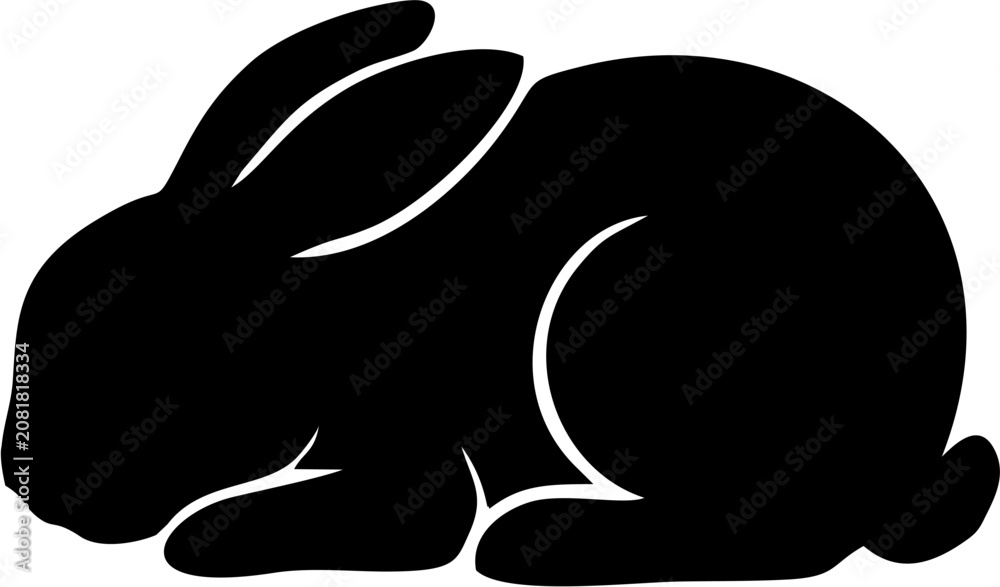 Fototapeta premium Sleeping Rabbit Silhouette.eps