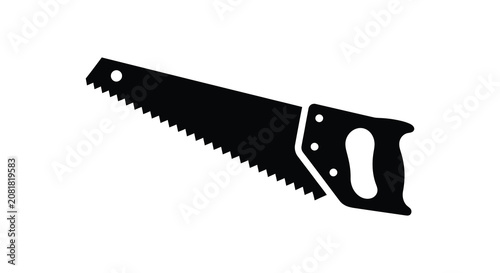 Canvastavla Hand saw depiction in black silhouette against a white background silhouette