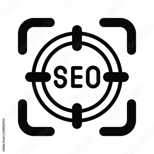 An amazing  glyph icon of seo target for marketing goals.