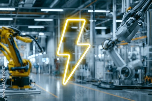 Industrial robotics operating with electrical power and automation