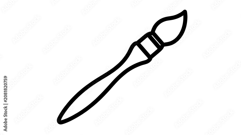 Fototapeta premium Paintbrush icon on white background.