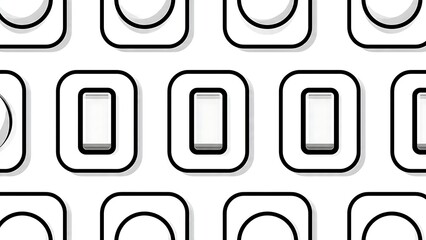 Seamless geometric pattern on white background.