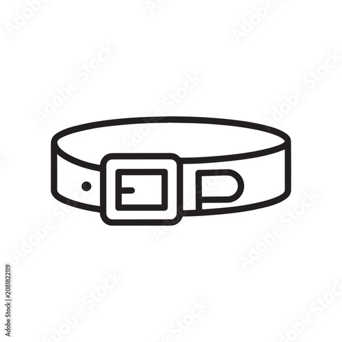 Belt Line Art, Fashion Accessory Icon, Minimal Outline Design.