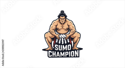 Obraz na plátně Sumo Champion Wrestler Ready for Battle.