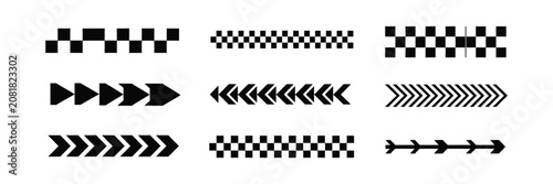 Foto Racing stripes flag vector with speed chevron graphics checkered pattern and aut