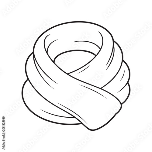 Pretzel Line Art, Minimal Snack Icon, Bakery Symbol.