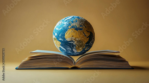 Global knowledge emerges from the pages of an open book