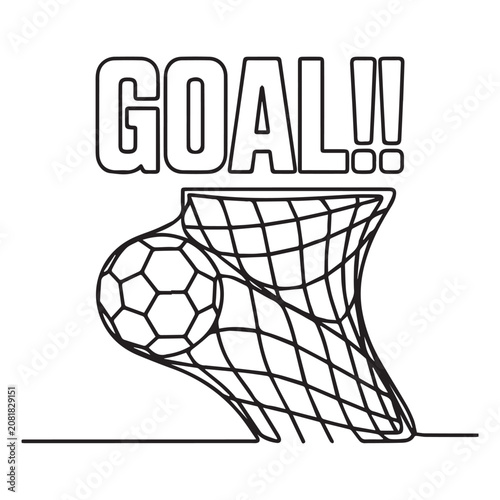 Soccer Goal, Football Net Art, Minimal Sports Illustration.