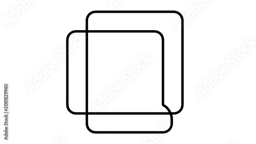 Two overlapping squares on white background.