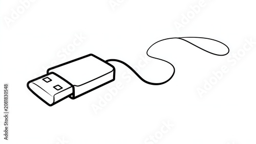 USB flash drive icon on white background.