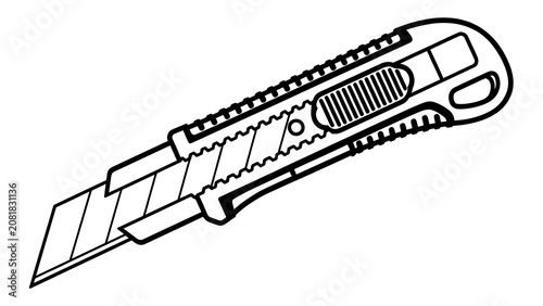 Utility knife with white background.