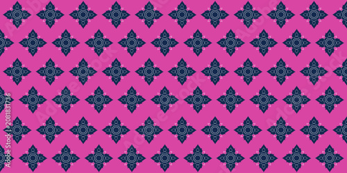 Fabric pattern Thai style flower 