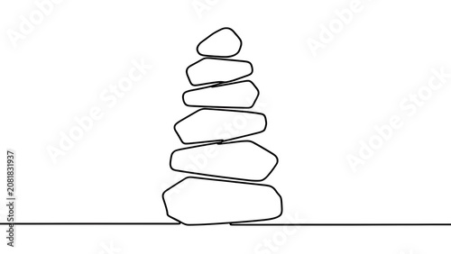 Stacked stones illustration on white background.