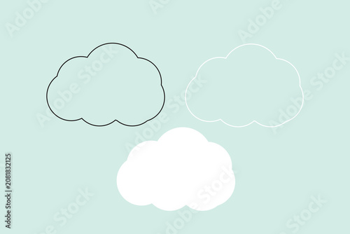 Cloud Icon Set, Minimal Weather Symbols, Cute Sky Elements.