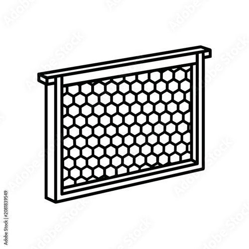 Photos Black and white honeycomb patterned grille.