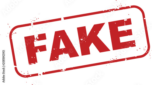 Obraz na płótnie Red fake stamp mark for verification and authentication purposes on documents