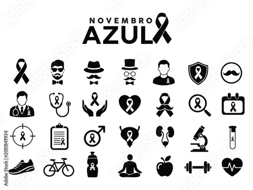 November Azul icon vector illustration
