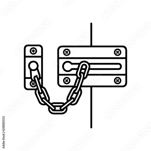 Fényképezés Chain Latched to Metal Plate.