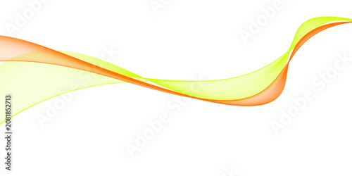 Abstract business background with flowing orange and green wave, fresh energy concept for design