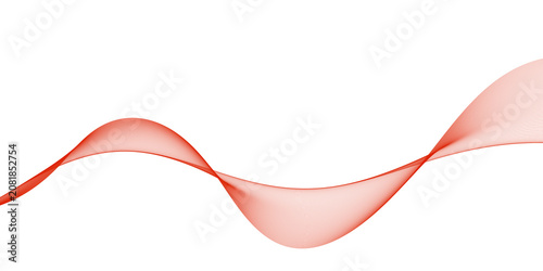 Abstract line background with flowing red line wave, modern concept for design