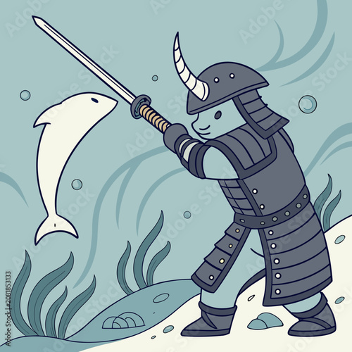 Canvastavla Narwhal Horned Shogun