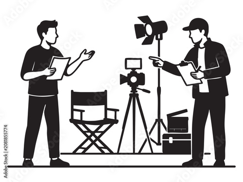 Fotografía Person with Chart Icon and Megaphone Symbol Showing Growth Percent, Business Mar