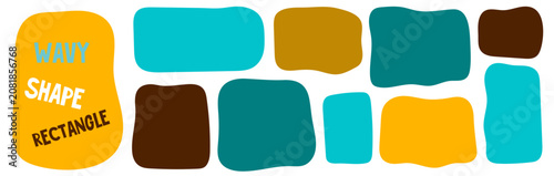 Tableau sur toile Shape wavy rectangle and organic frame blob with abstract irregular box