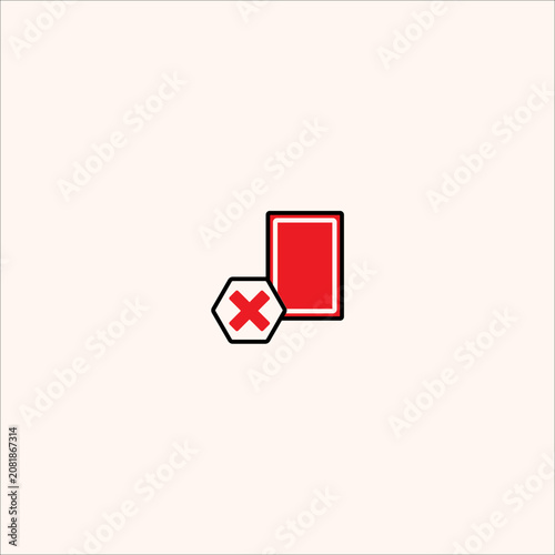 Canvas-taulu Red Penalty Card Ejection Sign Icon