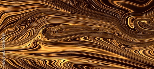 Luxury golden and dark brown liquid marble texture abstract elegant fluid wave pattern banner