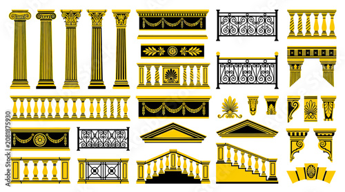 Photos Classical Architectural Elements: Columns, Balustrades, Pediments, and Ornaments