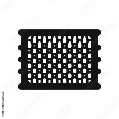Photos Black plastic grid mesh panel.